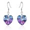 Austrian Crystal Heart Drop Dangle Earrings for Women 925 Sterling Silver Hook Hypoallergenic Earring (Vitrail Light)